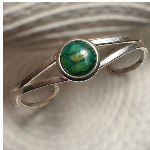 No Brand Jewelry - Irish Gemstone Silver Adjustable Bangle
